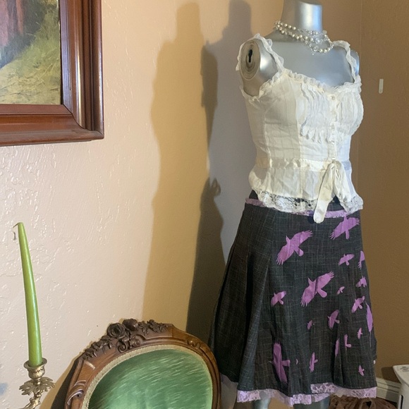 NWT Industry Pleated Bird Skirt.  Sz 27 - Picture 3 of 5